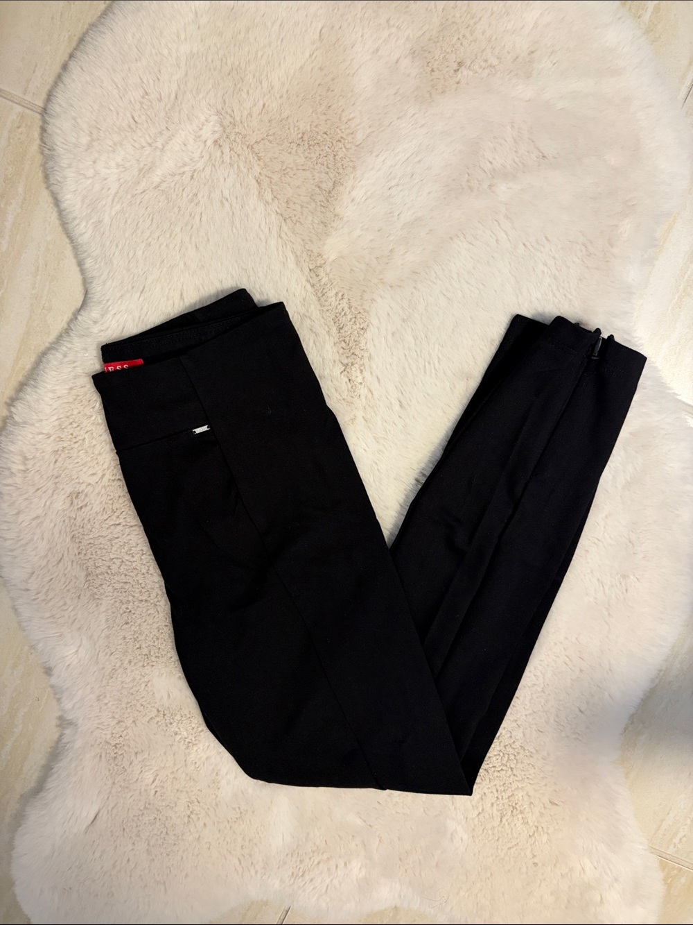 GUESS Black Ponte Leggings With Kairi Split Leg Definition - S